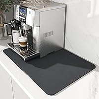 Vista 23 de AMOAMI Tapete de café absorbente con parte trasera de goma para secar platos para encimera de cocina, accesorios de bar para debajo de la cafetera
