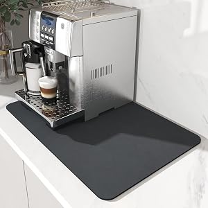 AMOAMI Dish Drying Mat for Kitchen Counter-Coffee Mat Bar Accessories Hide Stain Rubber Backed Absorbent Fit Under Coffee