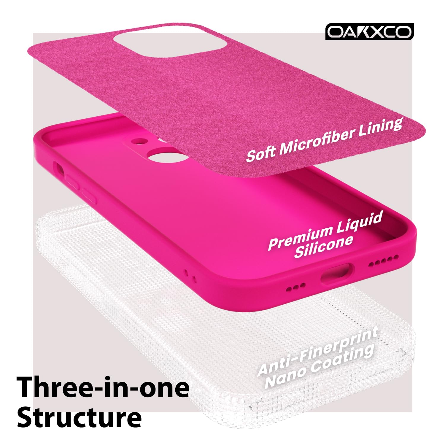 oakxco for iPhone 16 Pro Max Case Liquid Silicone, Soft Rubber Gel Elegant Aesthetic Basic Simple Cover, Cute Thin Slim TPU Matte Solid Color Plain Smooth Case for Women Girl, Light Pink — view 1547