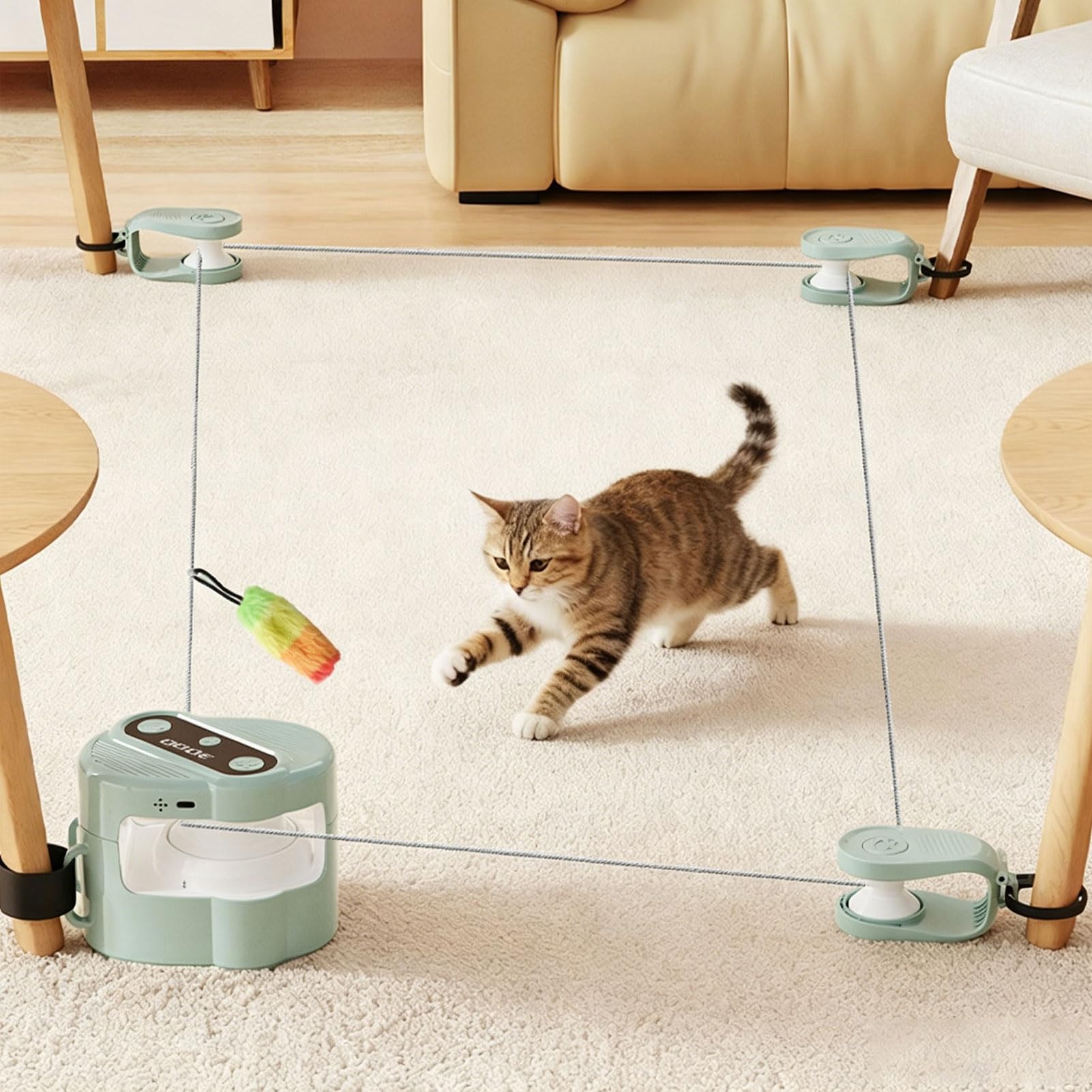 Juguete para Gatos con Control Remoto y Sonidos de Pájaros para Disfrutar de la Diversión Interactiva en Casa (Green)