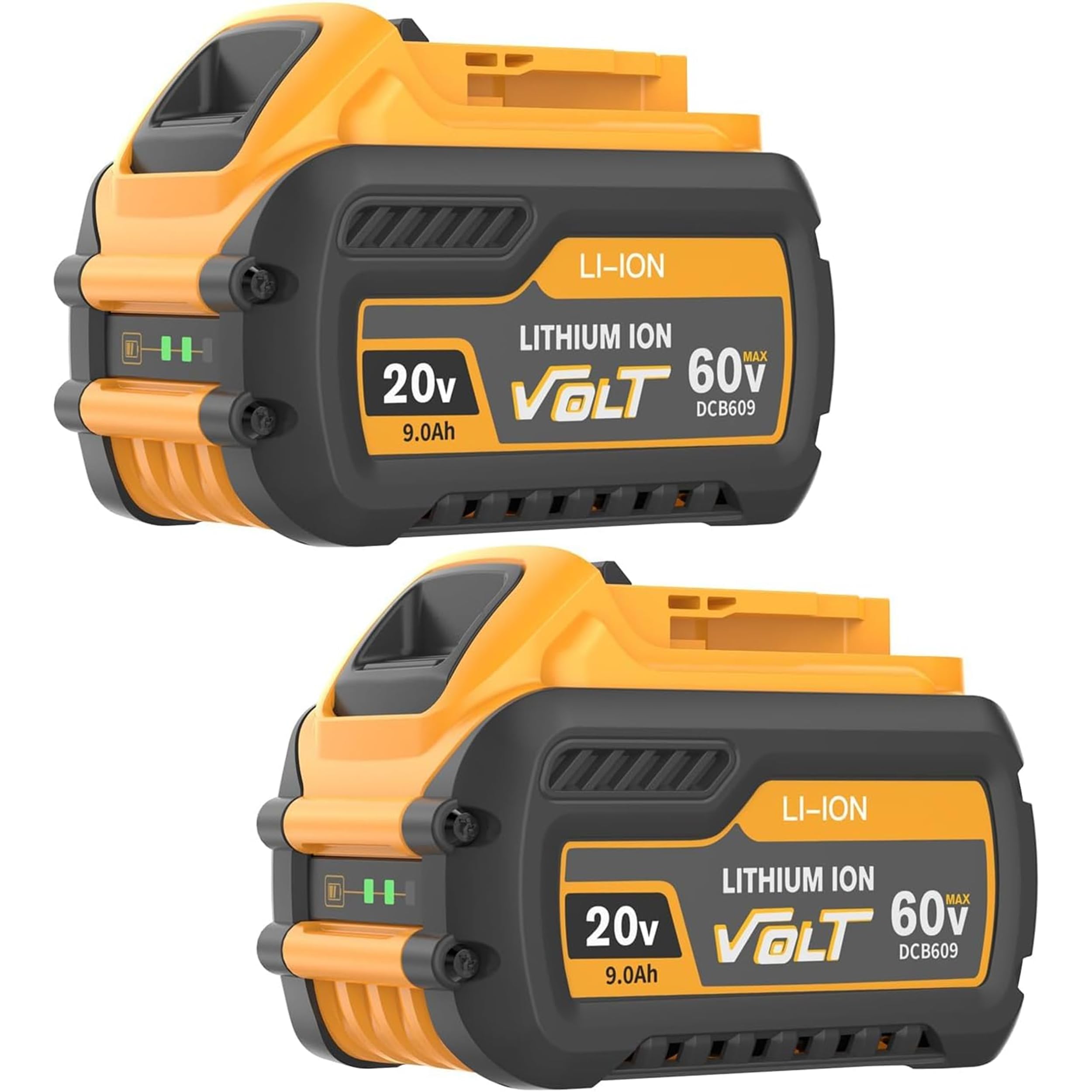 FFTSSRLB 2-Pack Upgraded 20v Max Battery, Compatible with DCB200 DCB201 DCB203 DCB207 DCB206, for Dewalt Cordless Power Tools and Chargers