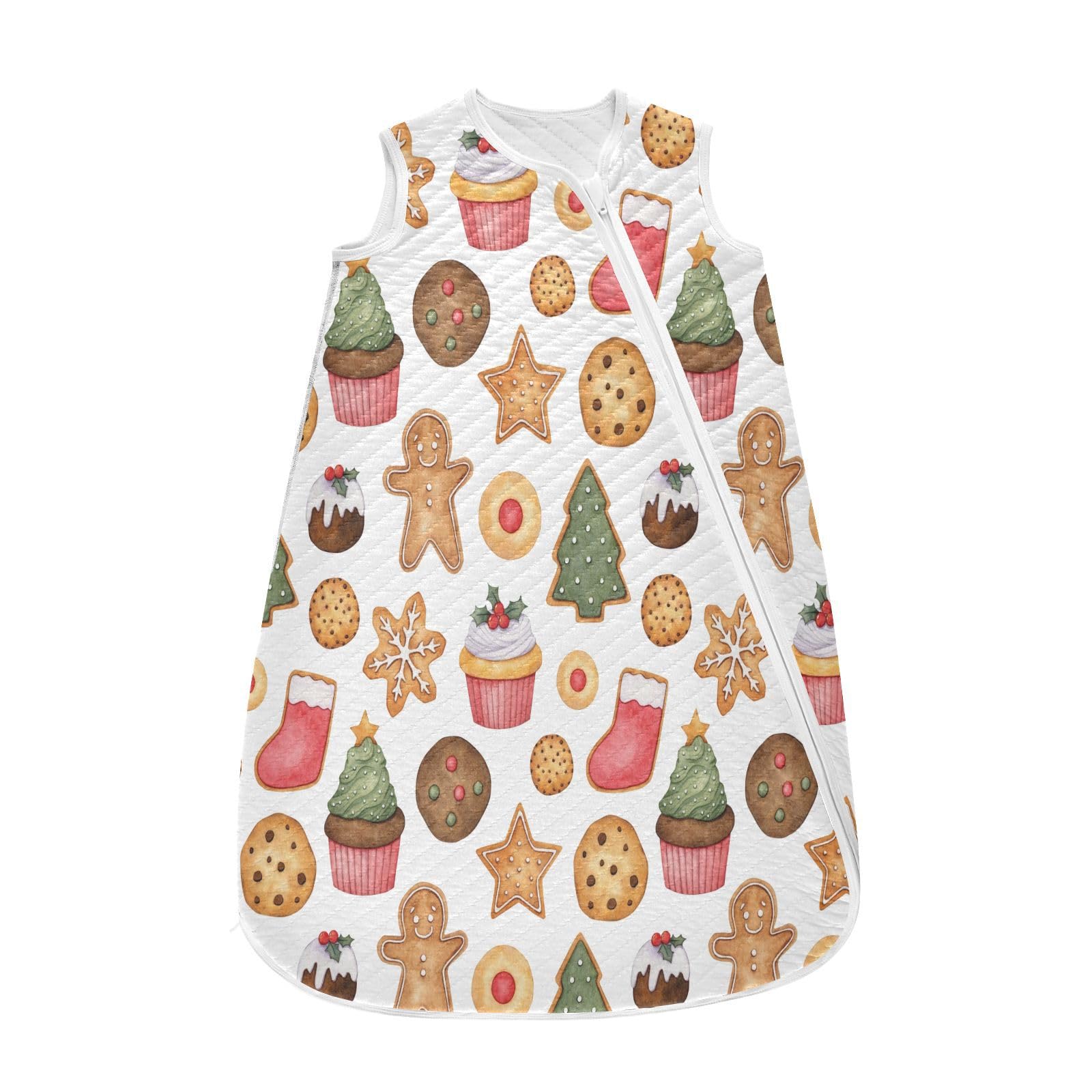 Kigai Christmas Cookie Tree Baby Sleep Sack Wearable Blanket Sleeping Bag 2-Way Zipper Soft Swaddle Transition Sack