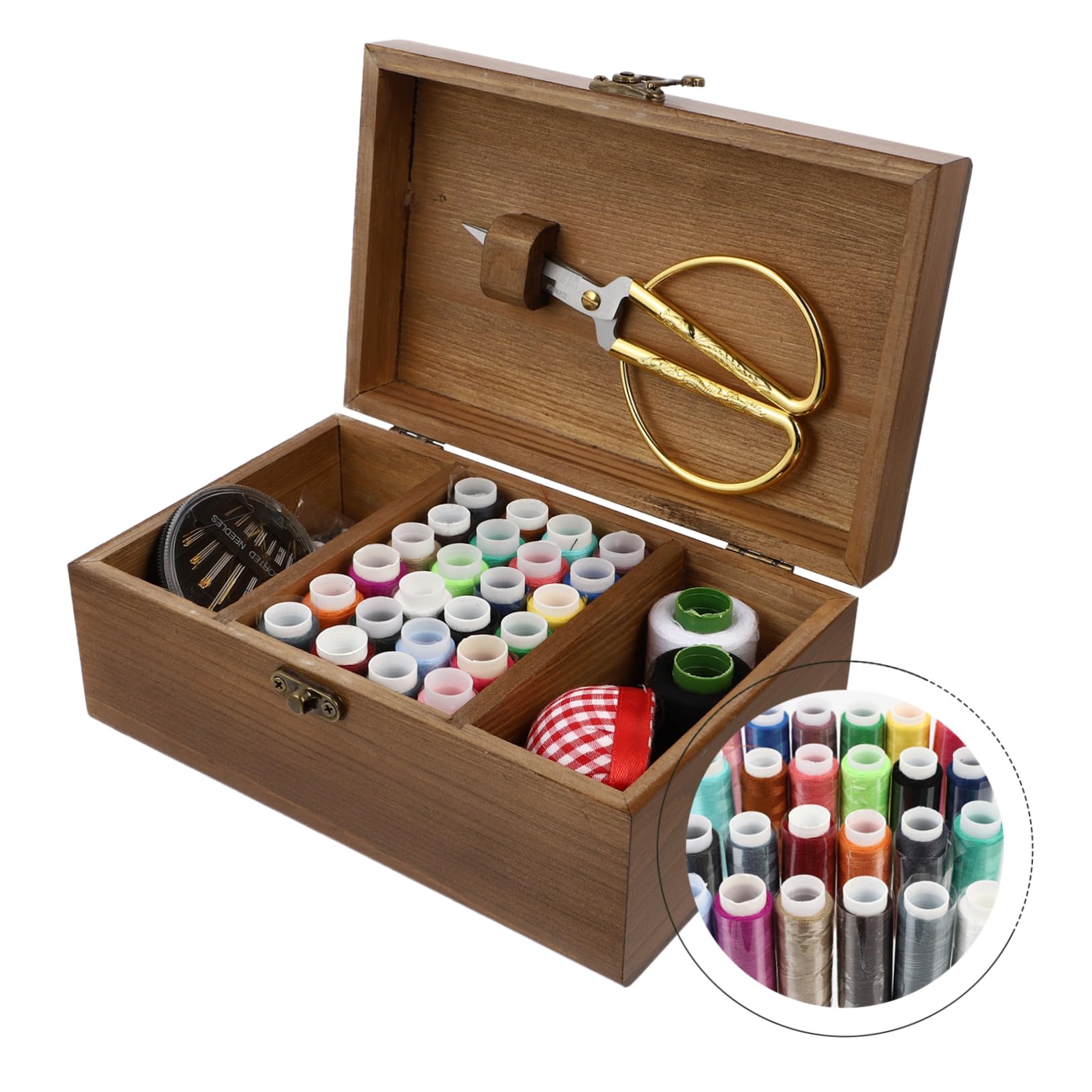 Juego de Herramientas de Costura Marrón 1 Set para Reparación | Hogar, Diseño Práctico y Estiloso, Pp y Acero Inoxidable Algodón, Ligero para Coser a Mano