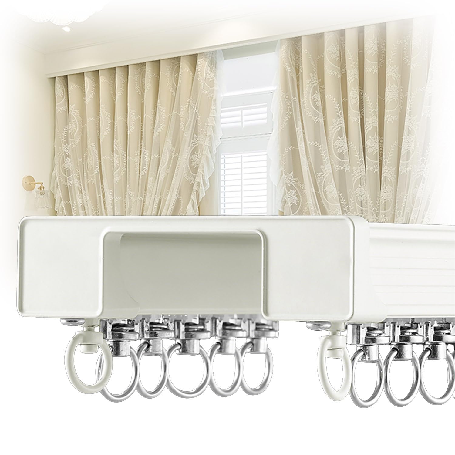Tringle à rideaux double coulissante et robuste pour salon