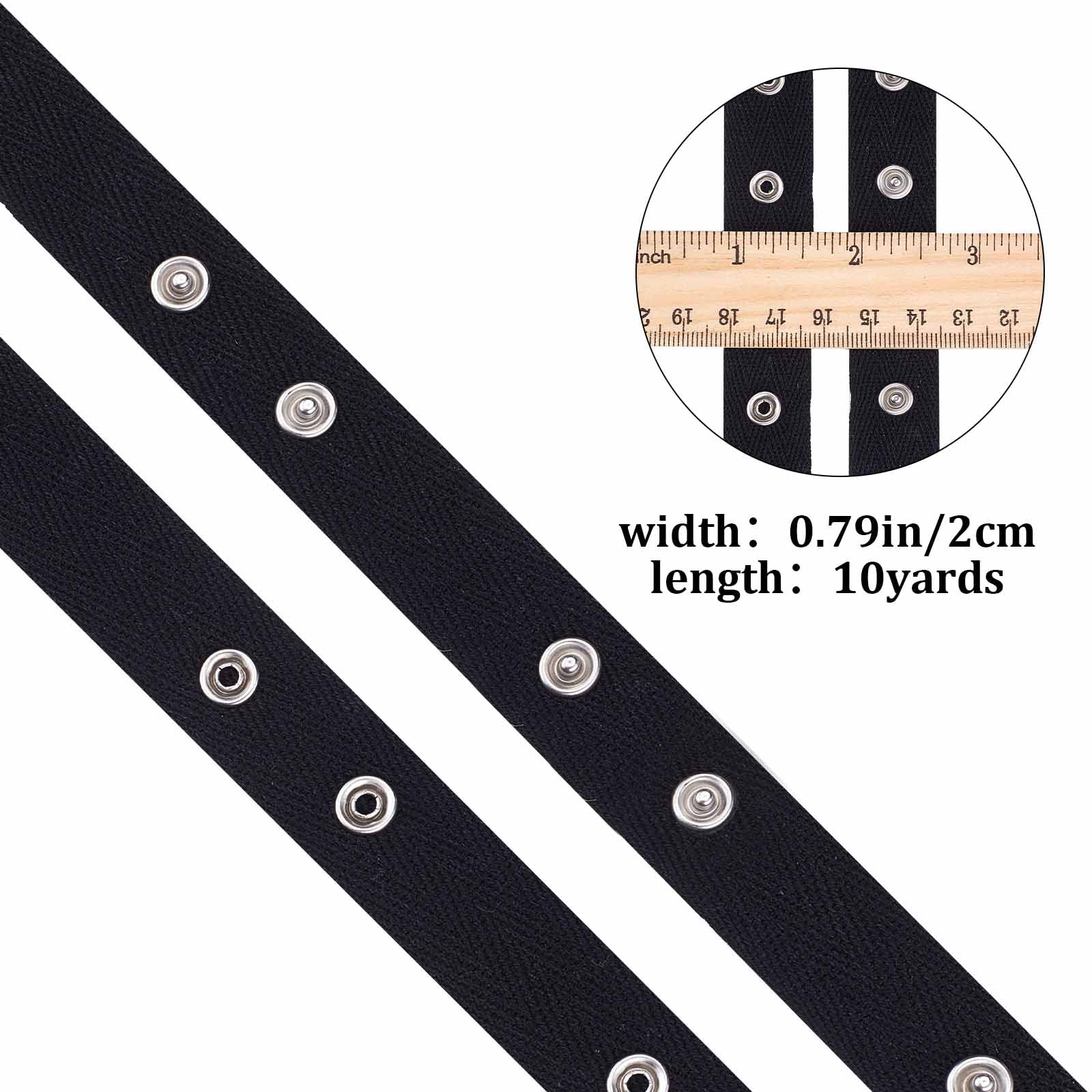 Ruban Fermeture à Pression Noir - 10m Pour Vêtements Bébé Couture