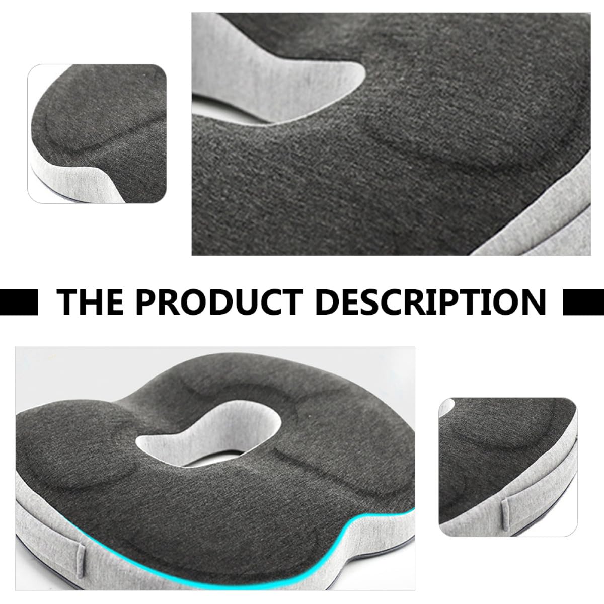 PLAFOPE Cojín Viscoelástico para Asiento de Coche y Silla de Ruedas, Alivio del Dolor y Comodidad Funda de Poliéster Transpirable para Uso Prolongado
