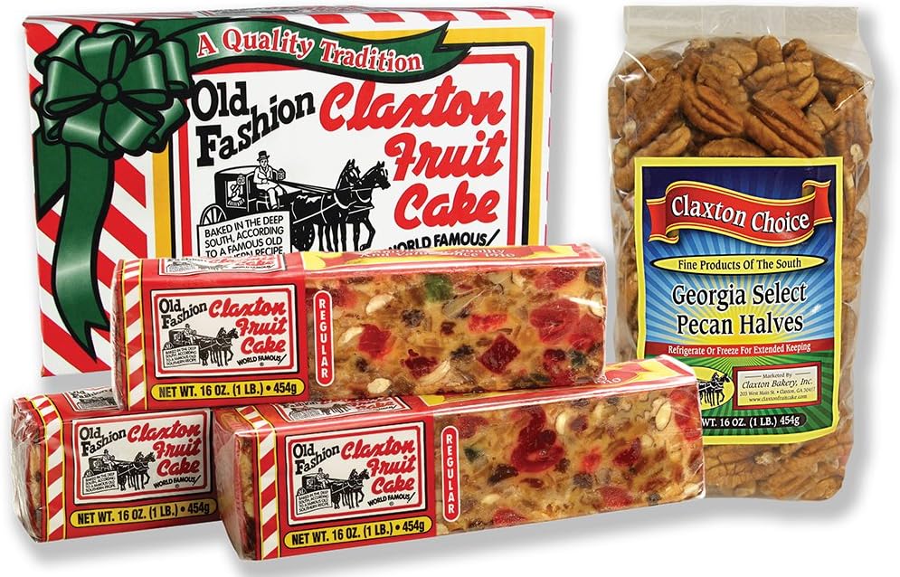 3-1 Lb. Claxton Fruit Cake-Georgia Pecan Combo