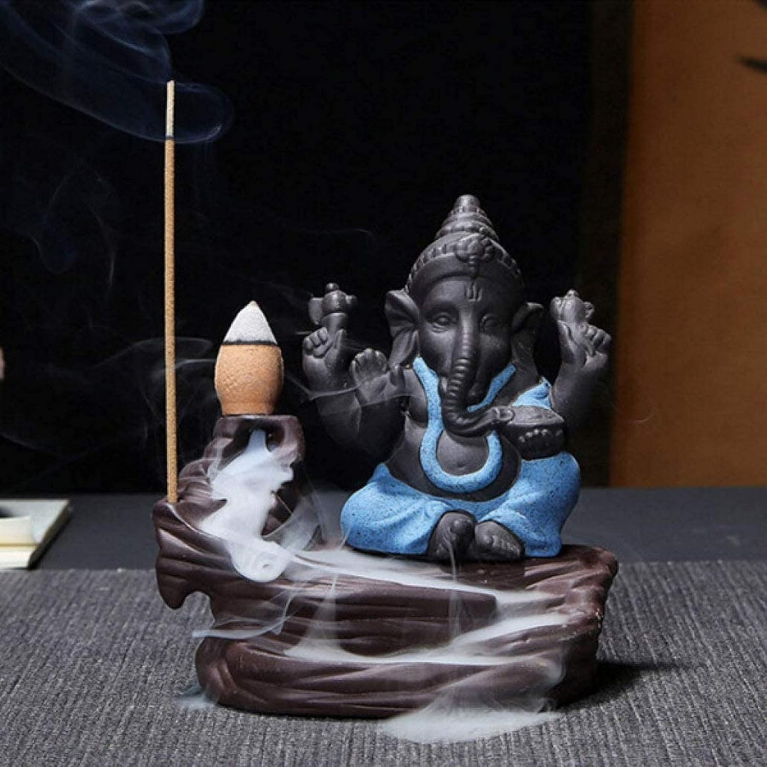 Incense Holder，Holder Coil Burner，Incense Stick Holder,Incense Burner ，Holder Burner，Incense Holder， Incense Holders Ceramic therapy Plate Yoga Meditation Incense Holder Creative Elephant Smoke Backfl
