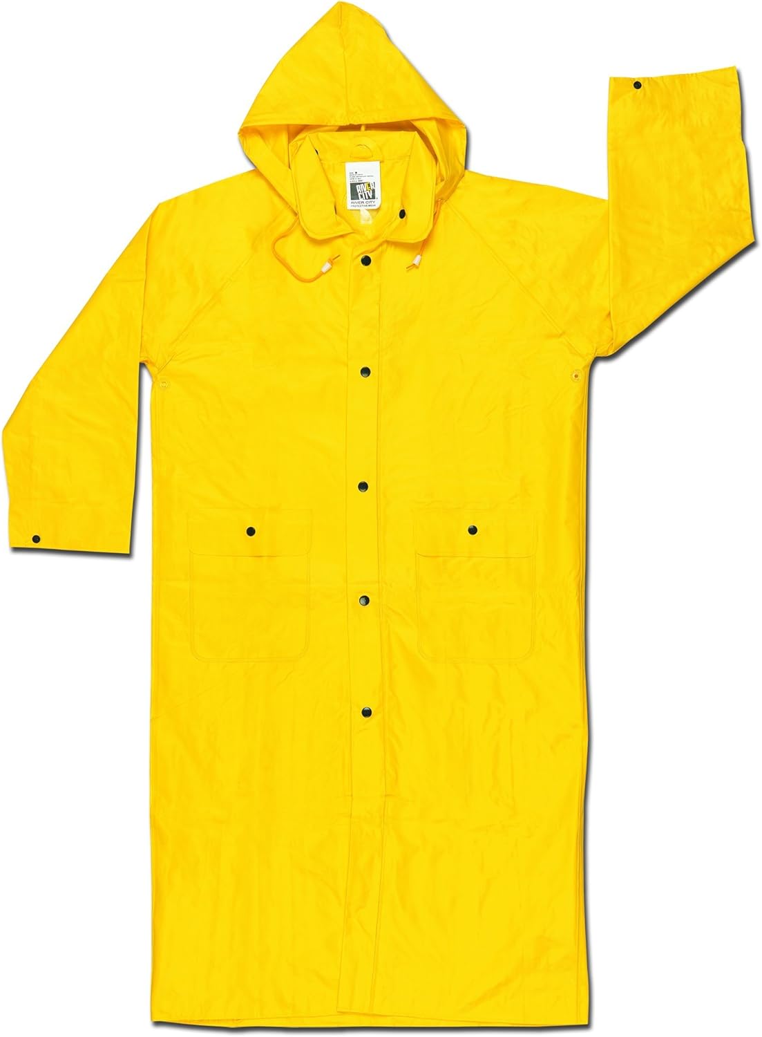 MCR Safety 300CX6 Wizard PVC/Nylon Flame Resistant Coat with Detachable Hood, Yellow, 6X-Large