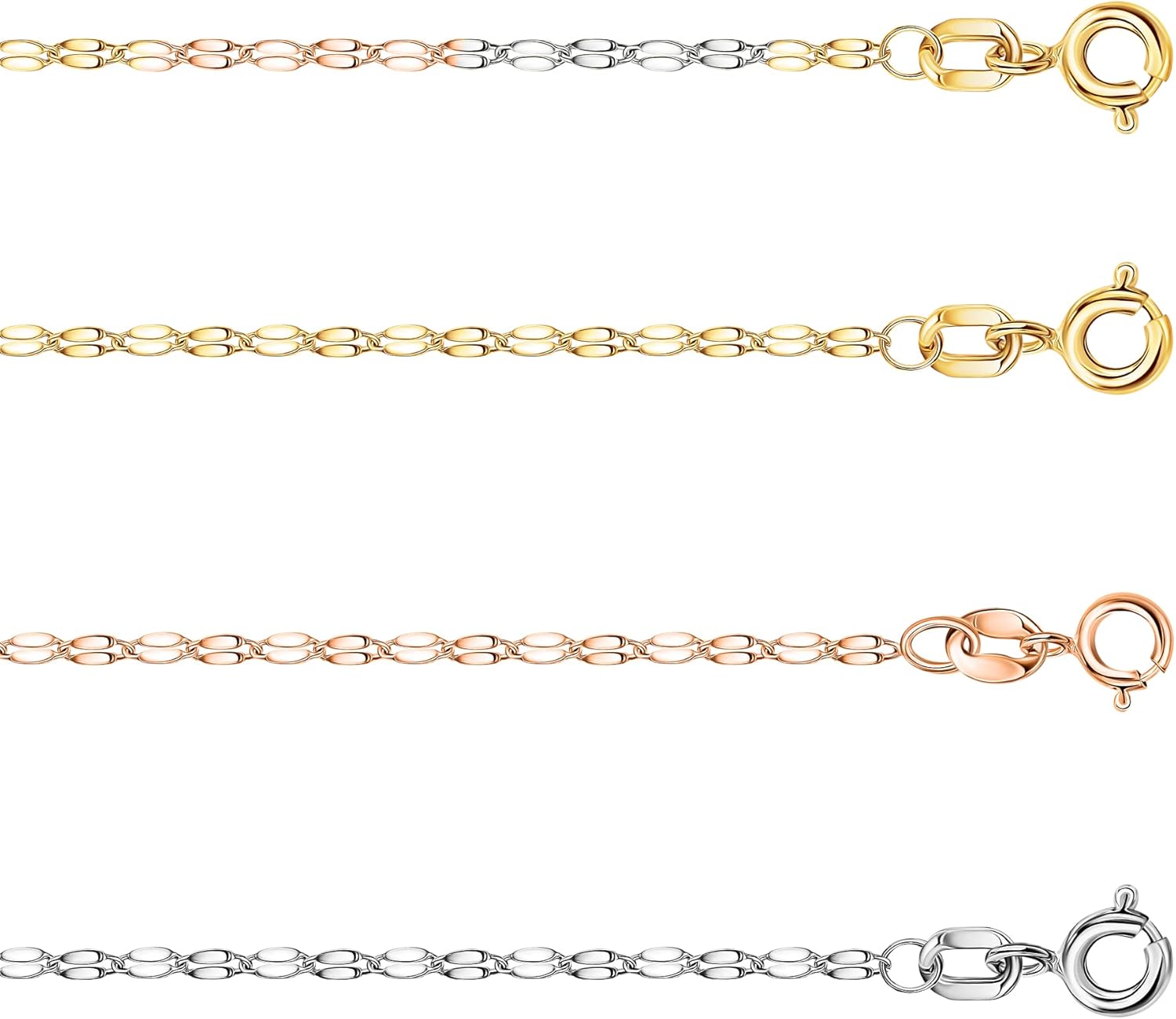 PORI JEWELERS 10K Solid Gold 2.0MM Diamond Cut Mirror Chain Necklace or Anklet - Unisex Sizes 10"-30" - Yellow, White, Rose or 3 Tone - Image 8