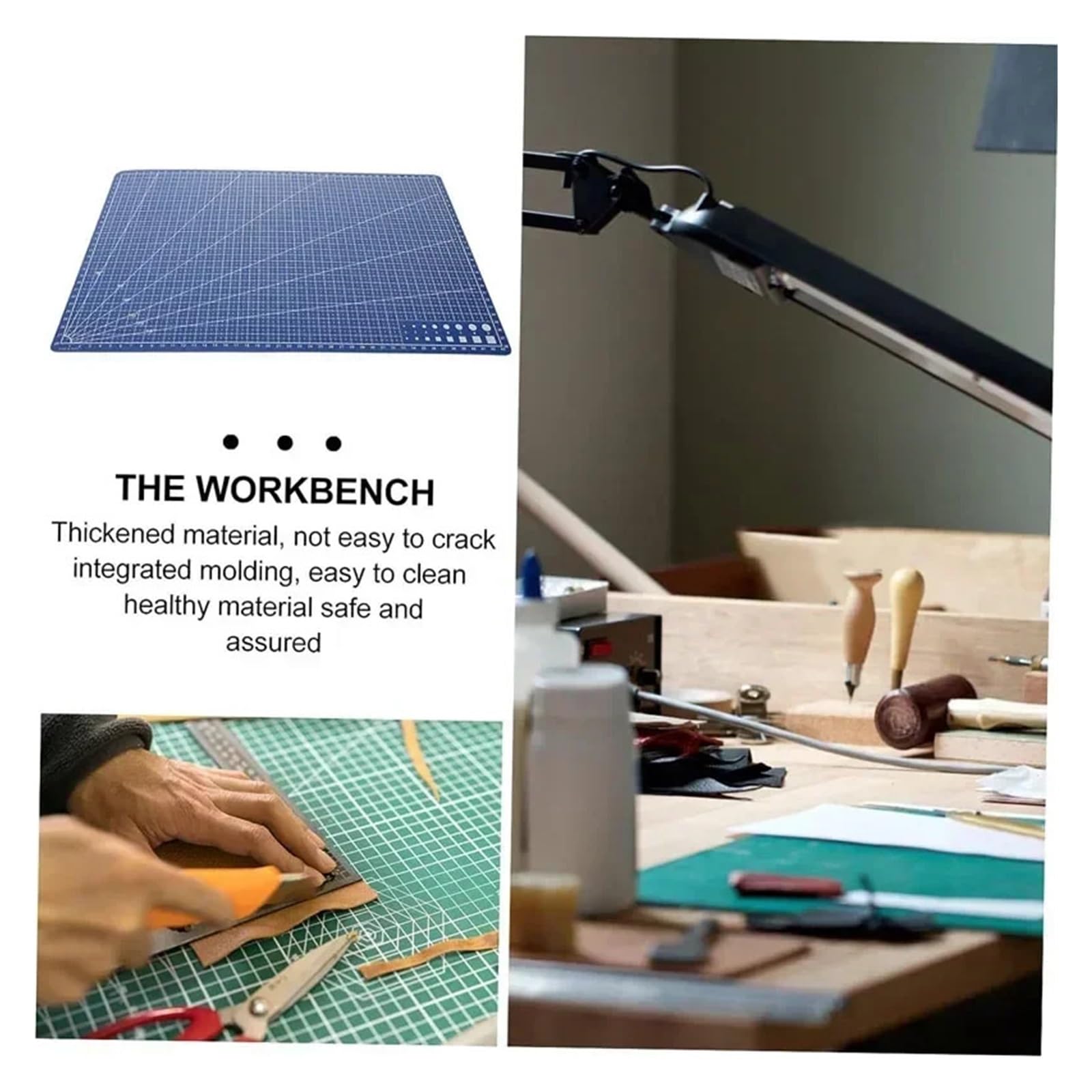 Schneidematte Selbstheilend A3 A4 A5 PVC Cutting Mat Workbench Patchwork Sewing Manual DIY Engraving Leather Board Single Side Underlay(Purple,A3 Large)