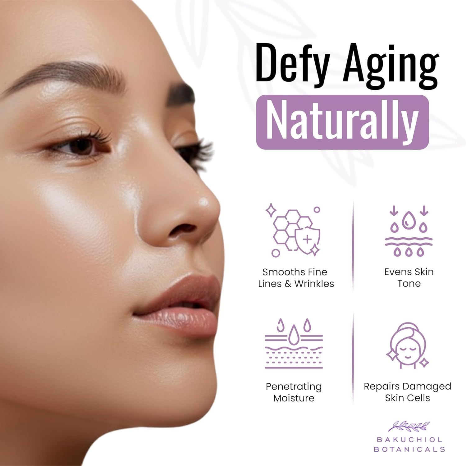 Bakuchiol Botanicals Facial Serum - Natures Plant-Based Retinol - Evens Tone & Complexion - Repairs Acne & Sun Damage - Boost Collagen Production - Smooth Skin - Elasticity - Calms Iritation - 1.7oz - Image 4