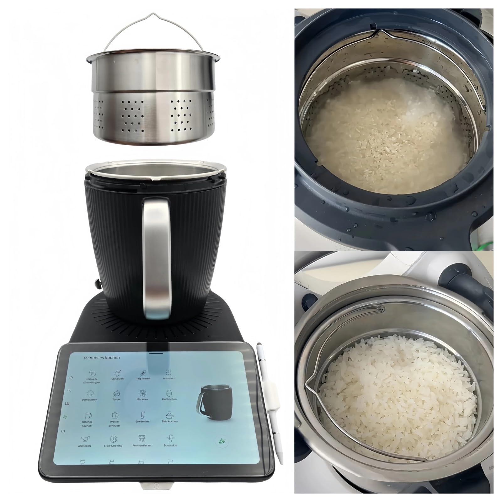 Edelstahl-Dampfgarer-Einsatz, kompatibel for Topf Thermomix | für TM7 TM5 TM6 Reiskocher Dampfkorb Küchenzubehör