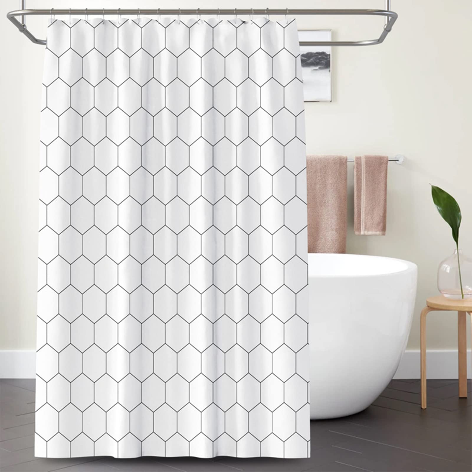 Rideau de douche nid d'abeille KnSam 200x200 anti moisissure lavable