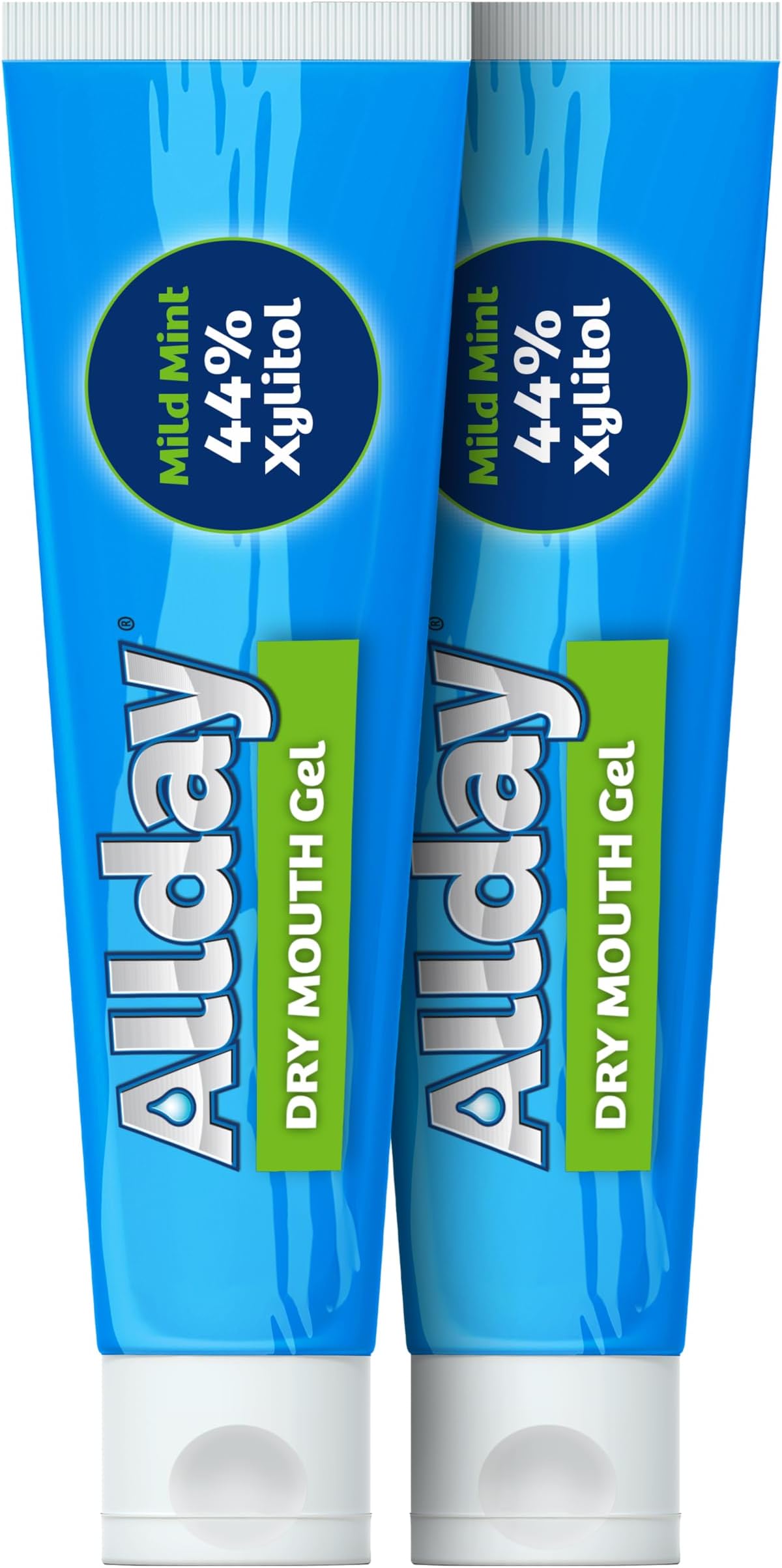 Allday Dry Mouth Treatment Gel - Maximum Strength Xylitol, Fast Acting, Non-Acidic (2 Tubes Inside One Box)