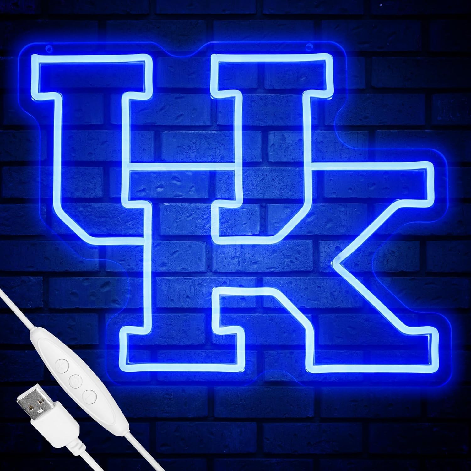 University Basketball Team Neon Sign, Light Up Dimmable College Kentucky UK Team Logo Led Neon Sign Light Hanging for Wall Decor, Bedroom, Dormitory, Man Cave, Birthday Christmas Gift