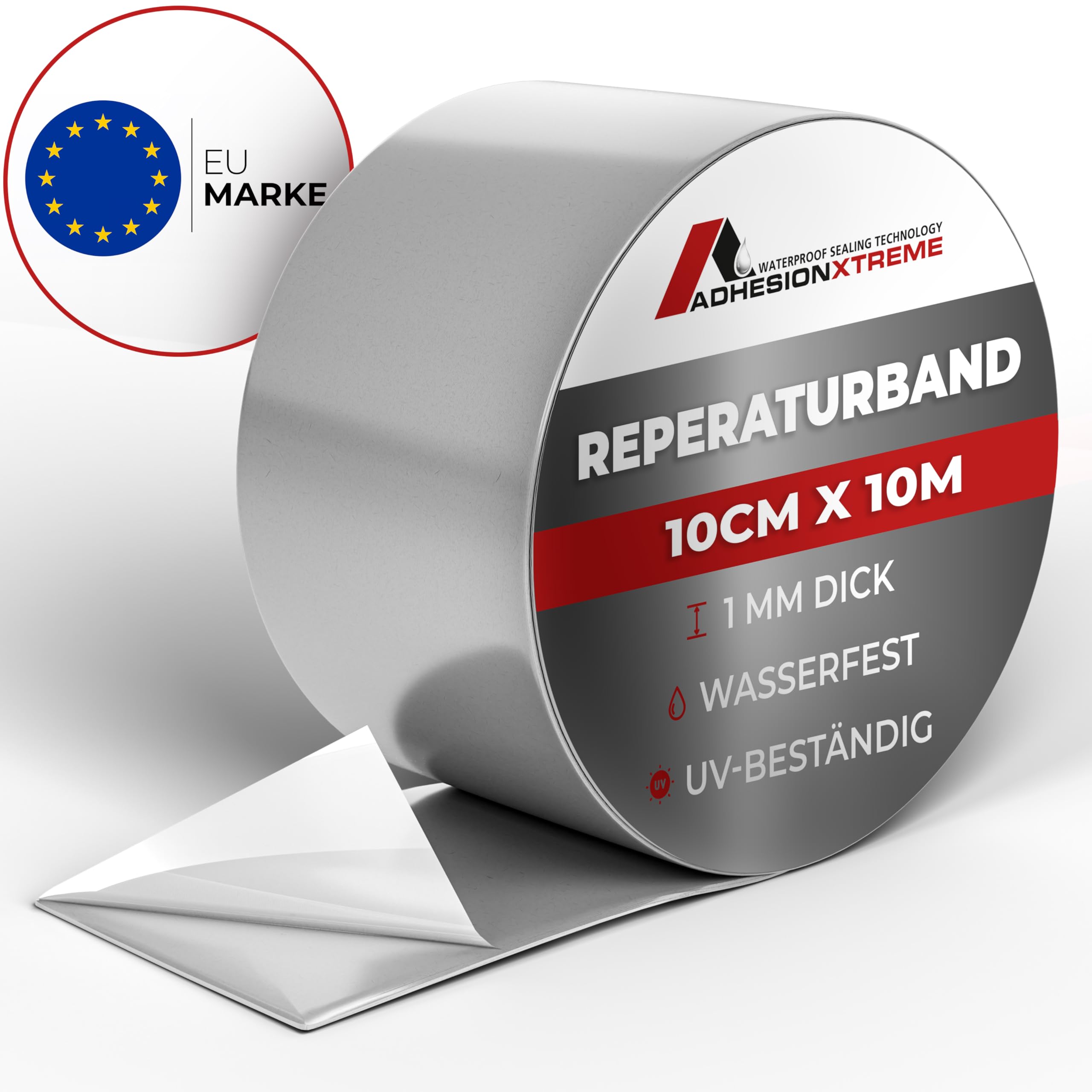 AX Premium 10mx100mm Graues Reparaturband Dichtungsband Dichtband für Metalle, Regenrinne, Dachrinne, PVC, wasserdicht selbstklebend wetterfest