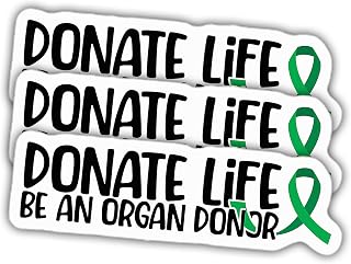 (3pcs) Organ Donor Sticker Donate Life Be an Donation Vinyl Decal Weather-Resistant for Water Bottles Laptop Phone Wall Window Car 3pcs Size 5"