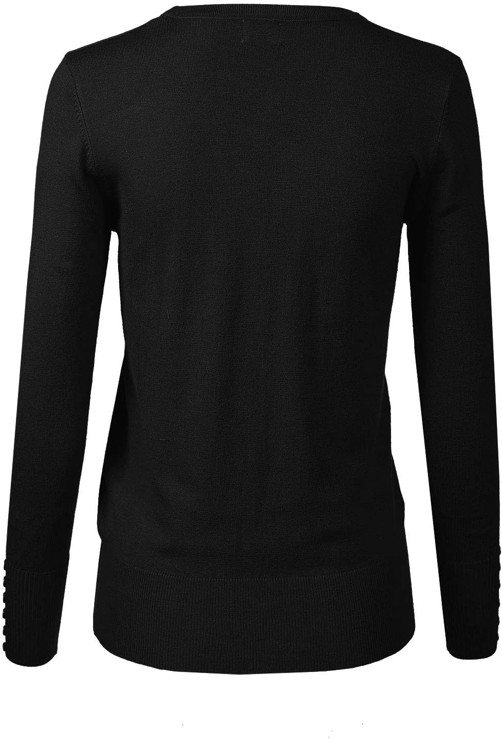 Design by Olivia Women's Classic Button Down Long Sleeve V-Neck Soft Knit Sweater Cardigan - Image 2