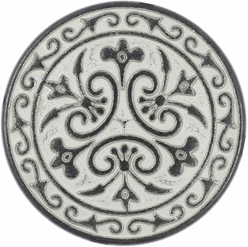 Bezelry 12 Pieces Celtic Flowers Metal Shank Buttons. 23mm 7/8 inch Gunmetal White Patina