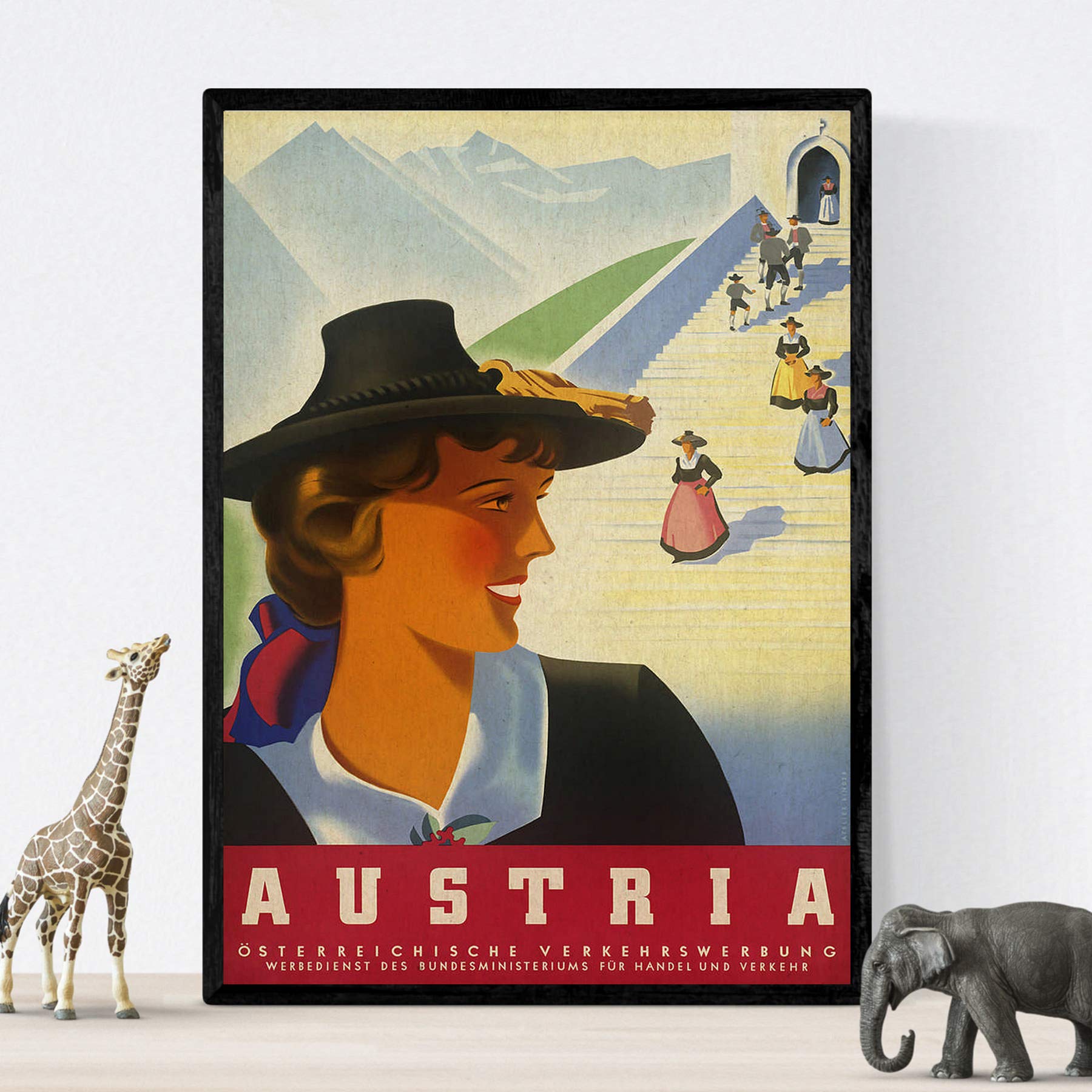 Nacnic Vintage Poster Vintage Poster European mountains. Austria trip. A3 size, 42L x 29.7W cm - Image 3