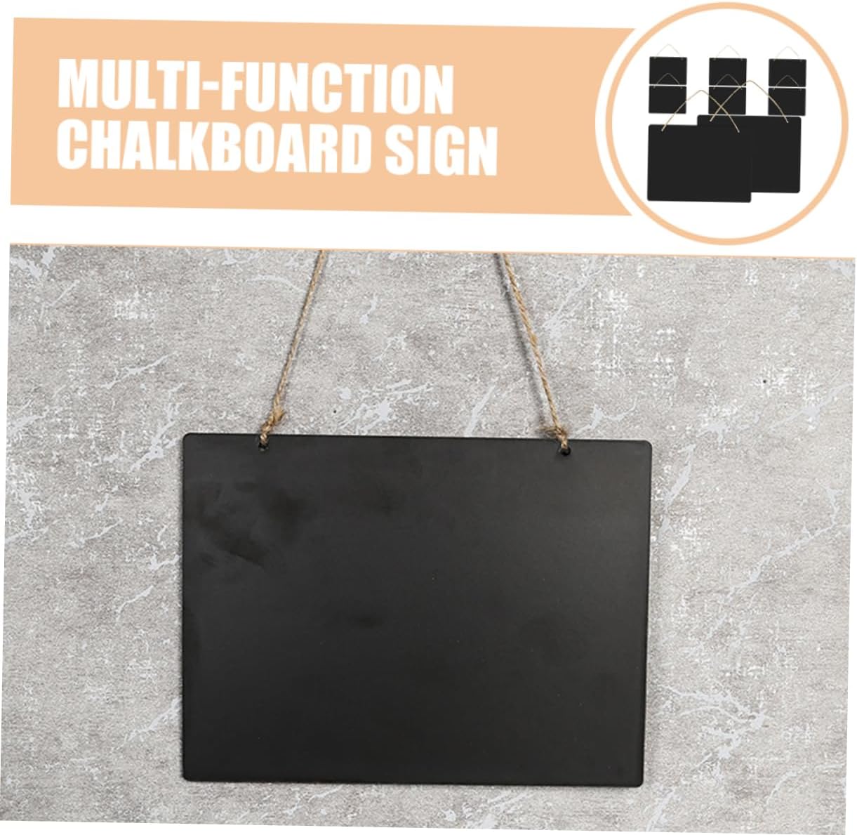 8pcs Wooden Blackboard Sign Lanyard Vintage Hanging Chalkboard for Flower Store Price Display