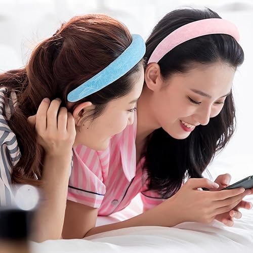 Miniatura 3 de CUBACO 4 diademas de moda para mujer, diademas de esponja de colores, bandas de pelo suaves para mujer, lindas bandas de pelo de moda de color