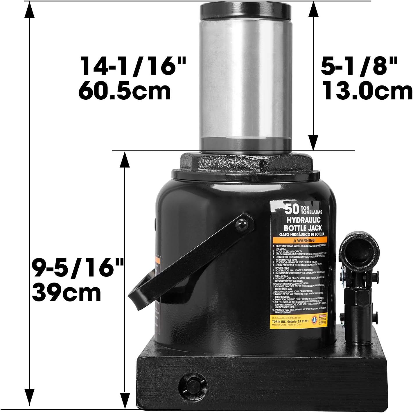 Torin 12 Ton (24,000 LBs) Hydraulic Bottle Jack with Carrying Case, T91203ST, Black : Everything Else