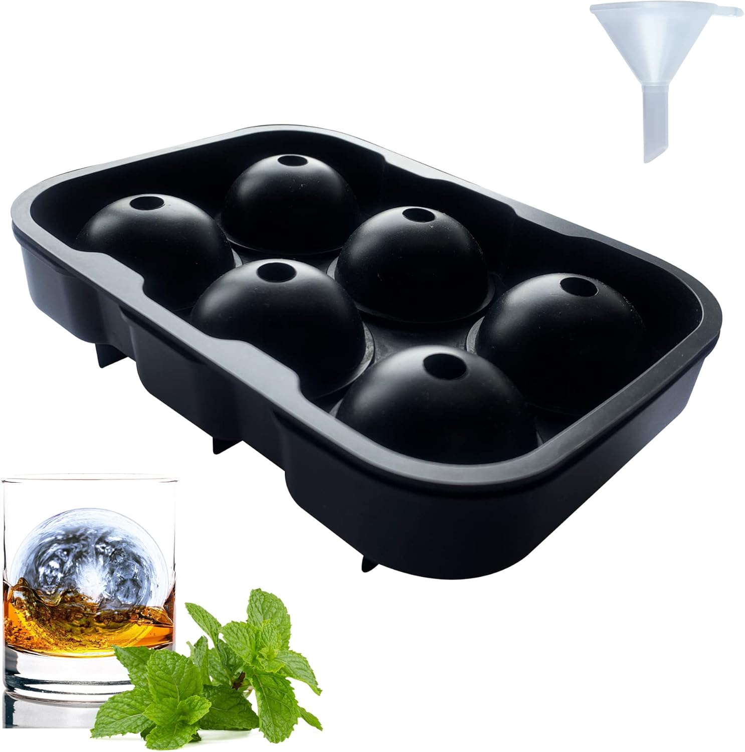 NIUGRECF 1 Pack Round Ice Cube Trays with Removable Lid