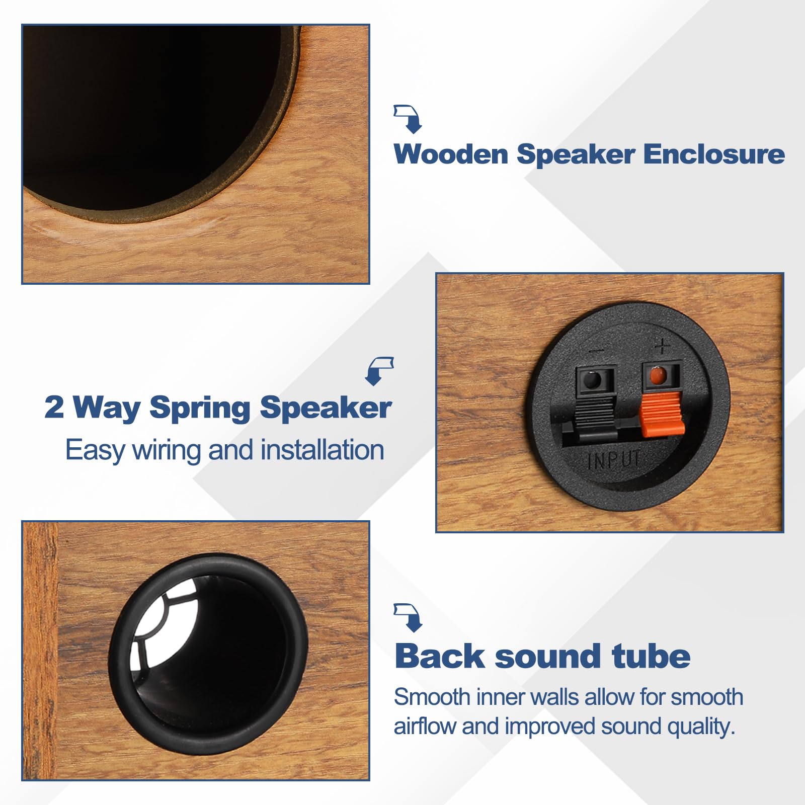 sourcing map Contenitore per altoparlanti in legno con porte da 5 pollici, scatola subwoofer singola ventilata in legno a righe Box per altoparlanti per camion audio per veicoli domestici fai da te