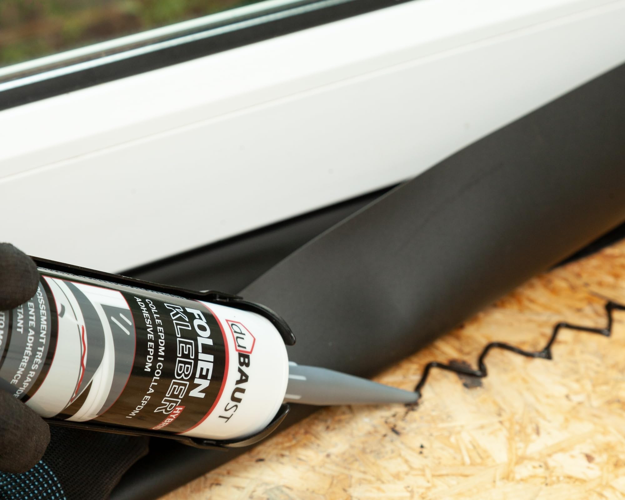 EMP24 EPDM Adhesivo de alta elasticidad, EPDM, lámina de estanque, 290 ml, negro (6)