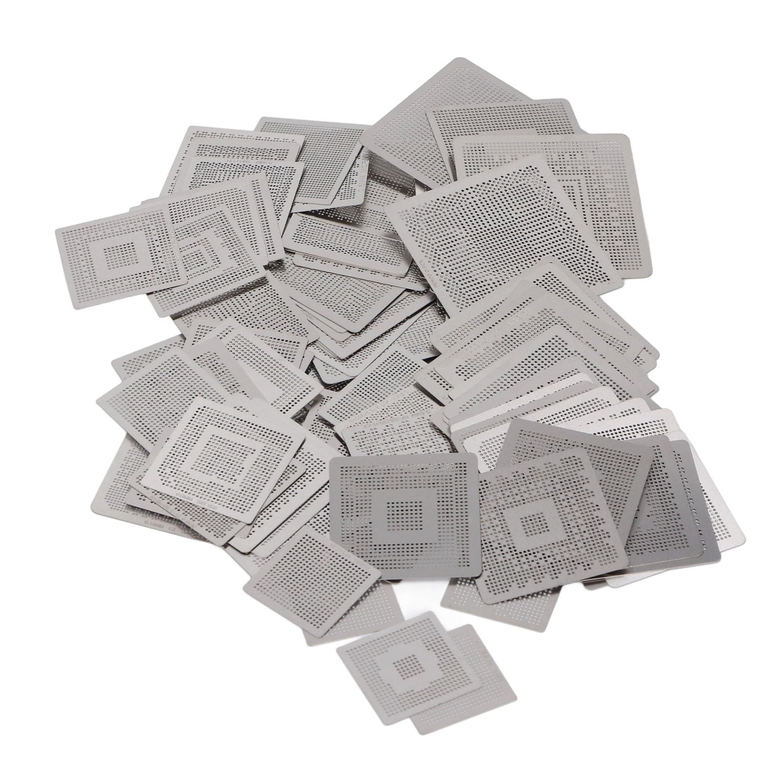 BGA Rework Stencils 144 Pcs BGA Reballing Stencils 304 Stainless Steel Multi Functional Universal Reballing Rework Templates
