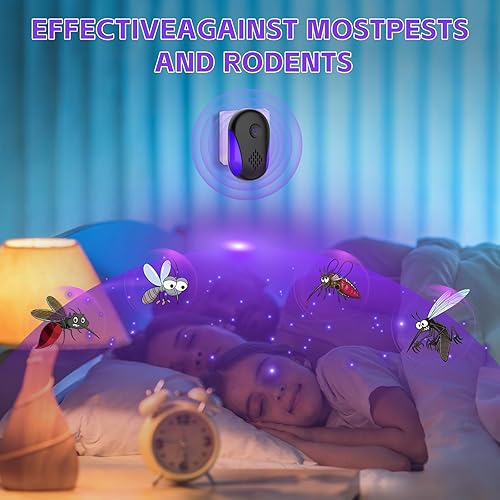 Miniatura 2 de Repelente ultrasónico mejorado 2025, paquete de 6 ultrasónicos y repelentes para interiores para cucarachas, roedores, ratones, insectos, hormigas