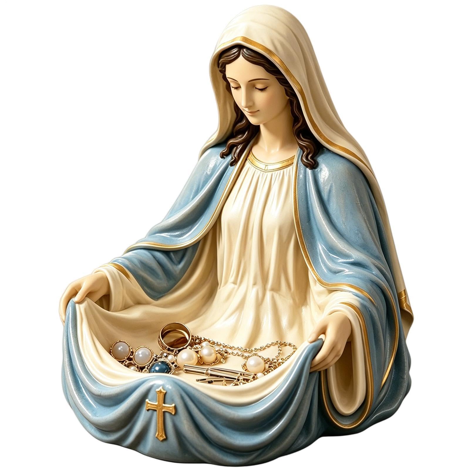 Cuenco llavero de la Virgen María para organizar joyas y decoración