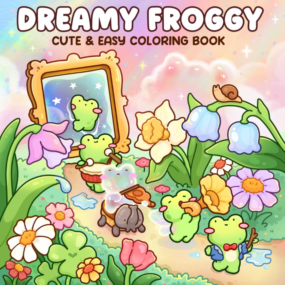Dreamy Froggy: Coloring Book for Adults and Teens Featuring Cheerful Frogs, Whimsical Characters and Fantasy Scenes for Relaxation
