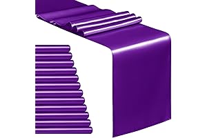 12-Pack Purple Satin Table Runners - Premium Table Linens for Elegant Events