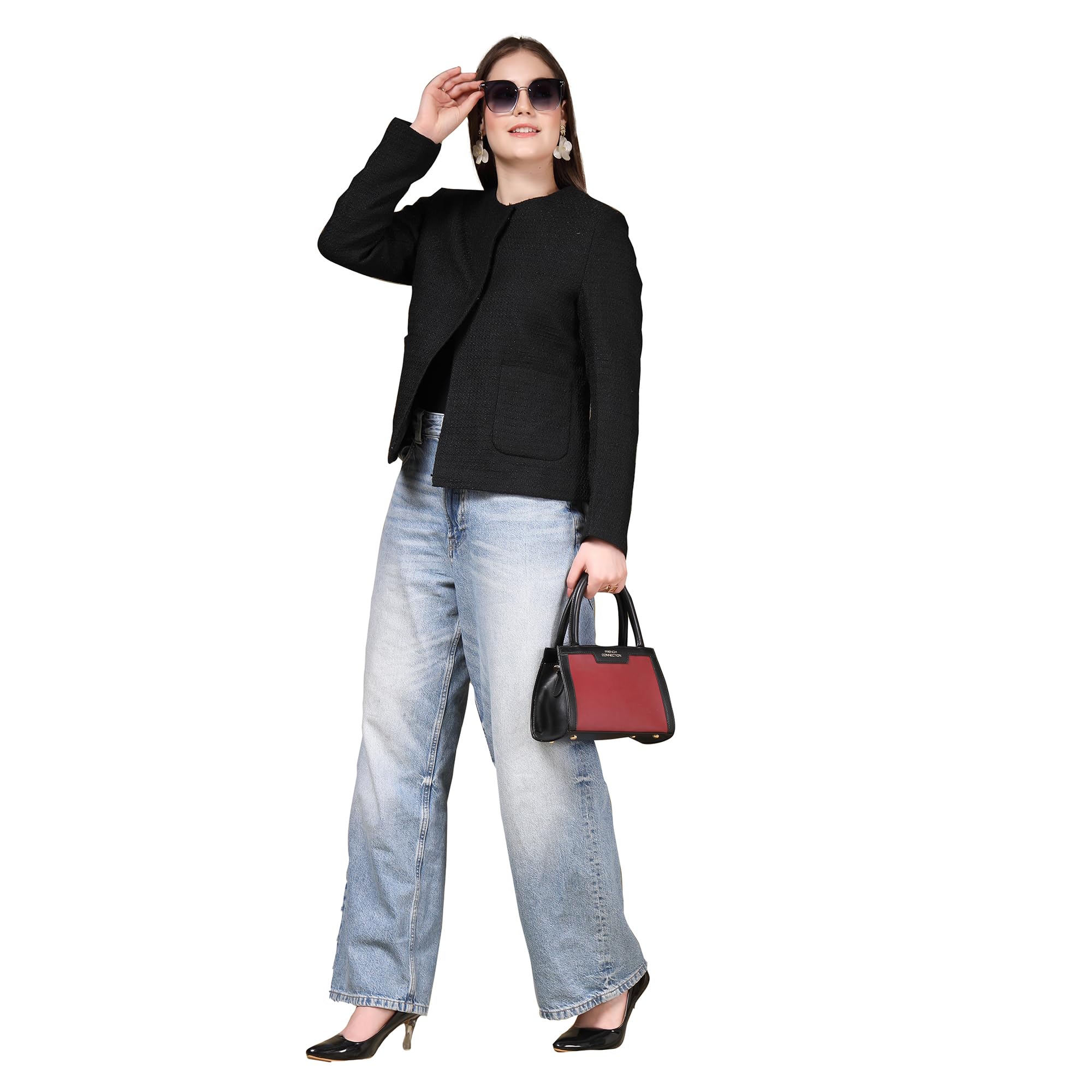 Winterwear Women Regular Long Sleeves Cosy & Stylished Pea Coat Black-image-0