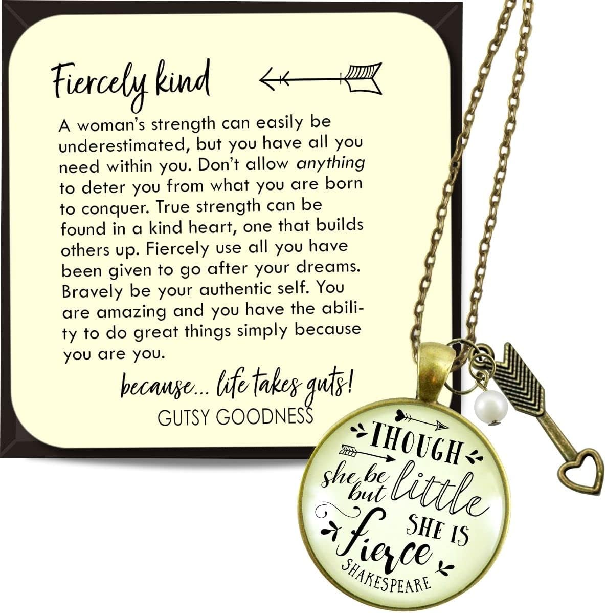 Gutsy Goodness She Sparkles Inspirational Women and Teen Necklaces Handmade Jewelry Positive Affirmation Card and Gift Box