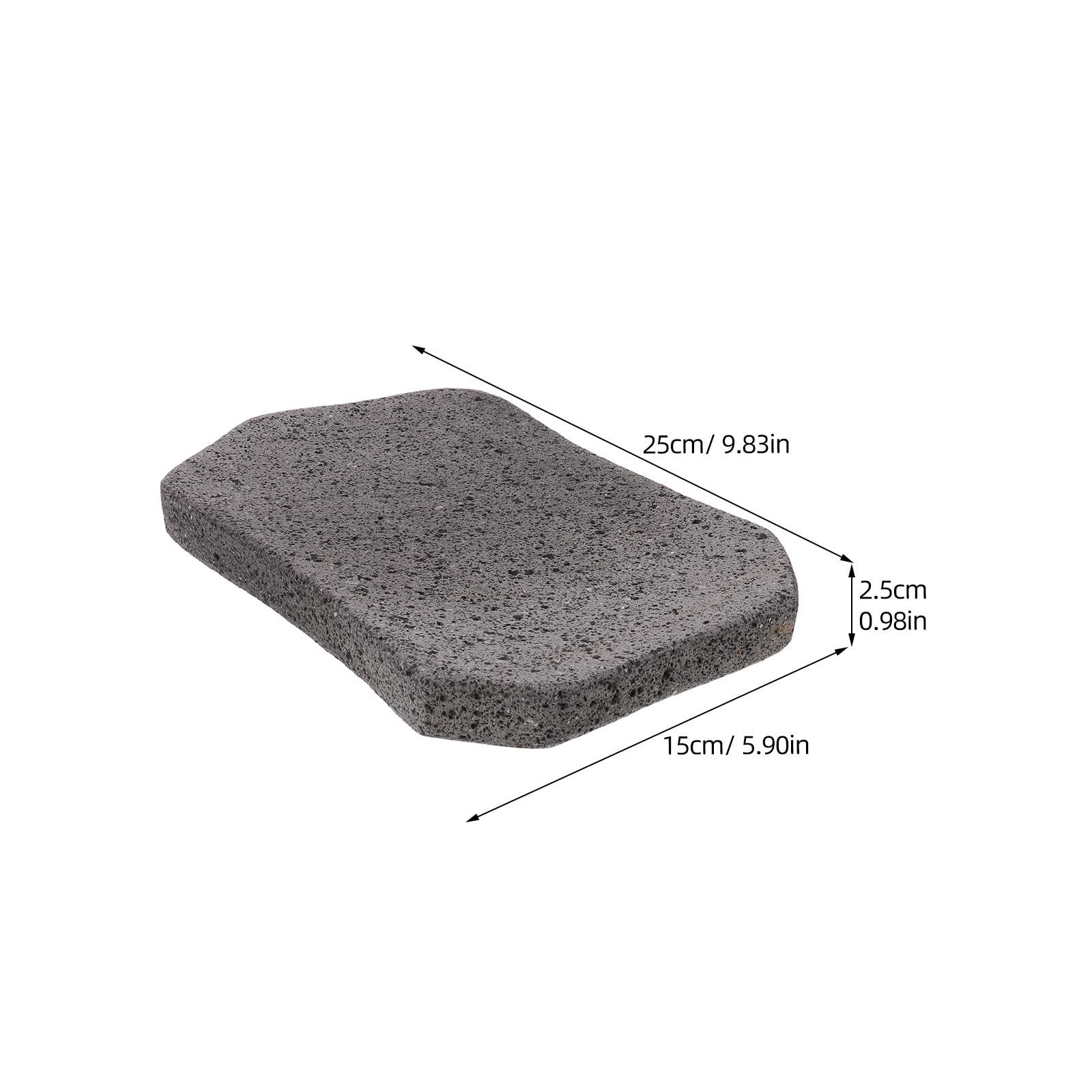 Placa de Piedra de Lava para Asar, Negra, Forma Natural | Distribución Uniforme del Calor, Resistente a Altas Temperaturas, para Pescado y Carne en Casa Aire Libre