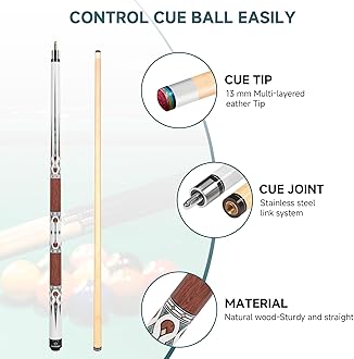 'HomeSeason Pool Cue Stick 57'' Billiard Cue Sticks Professional Low Deflection Pool Sticks'