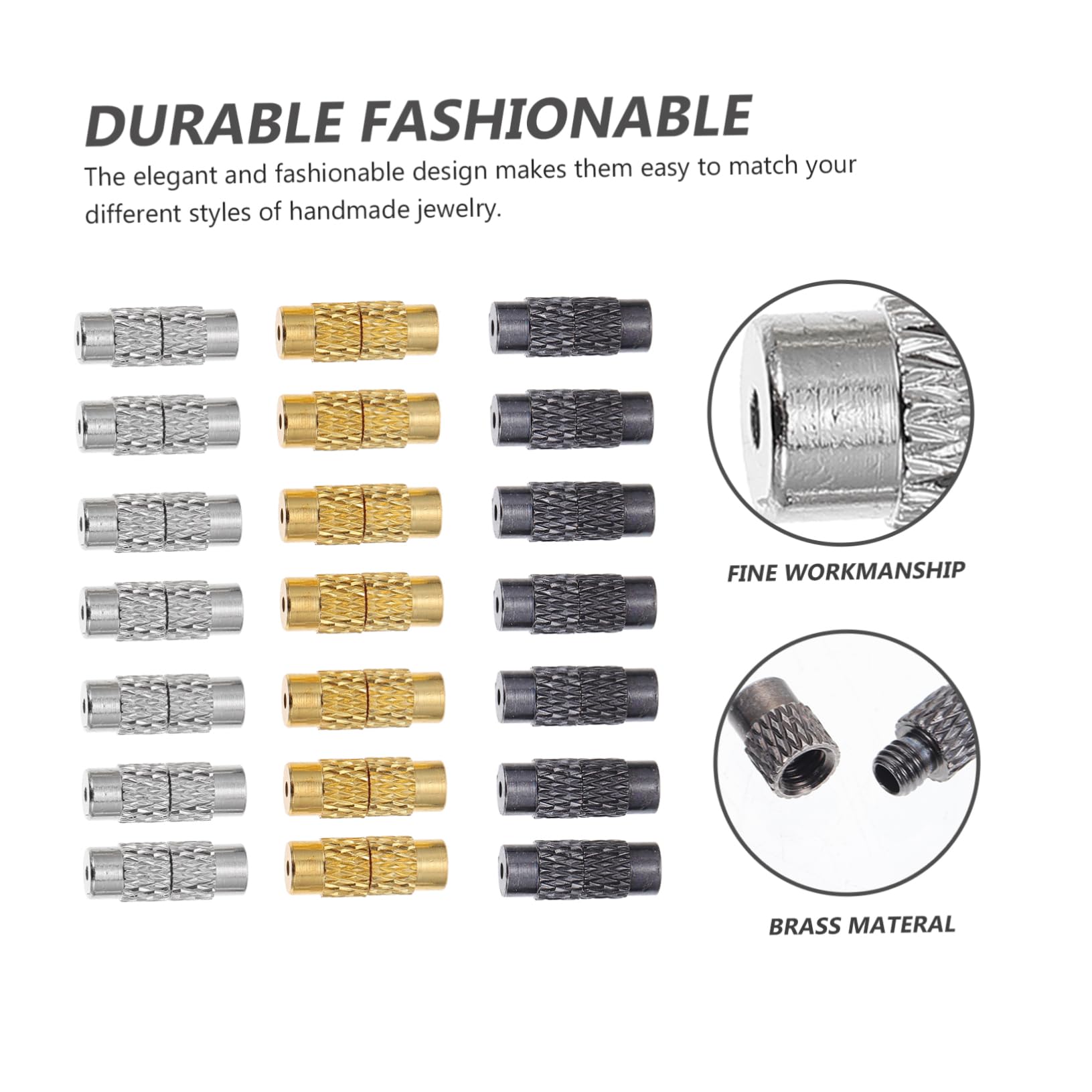 TEHAUX 2 Set Di Fibbie A Vite Per La Creazione Di Gioielli Per Collane Robusti Connettori Per Braccialetti in Ottone 120 Pezzi * 2