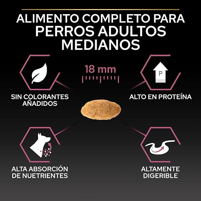 Foto 5 de 7 de Purina Pro Plan - Pienso para perros adultos medianos Purina Pro Plan Sensitive Skin salmón