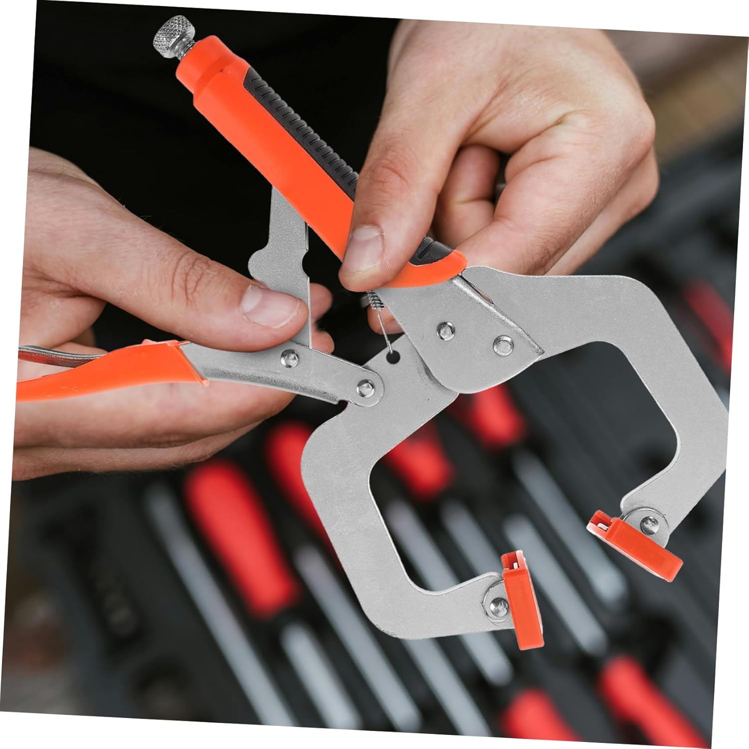 NUOBESTY 2pcs Heavy Duty Ergonomic C Clamp for Woodworking Table Locking and Construction Versatile Tools for Home Improvement and Outdoor Use