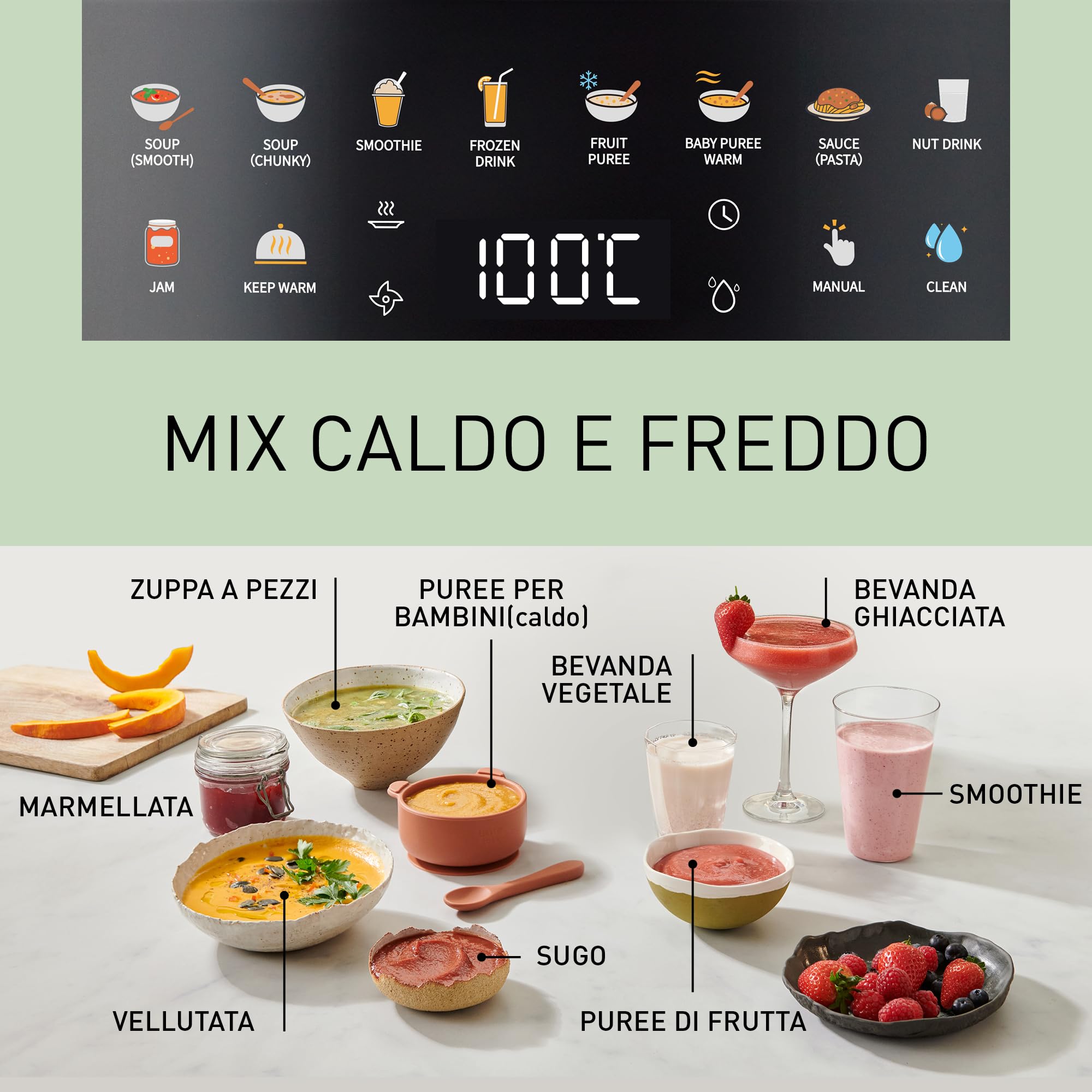Panasonic MX-HG4401KXE Frullatore e prepara/cuoci zuppe, 1,2L, 800W, Caldo e Freddo, 9 Modalità Automatiche, 10 Impostazioni di Velocità, Timer, Mantieni Caldo, Pulizia Automatica, Nero e Oro Rosa