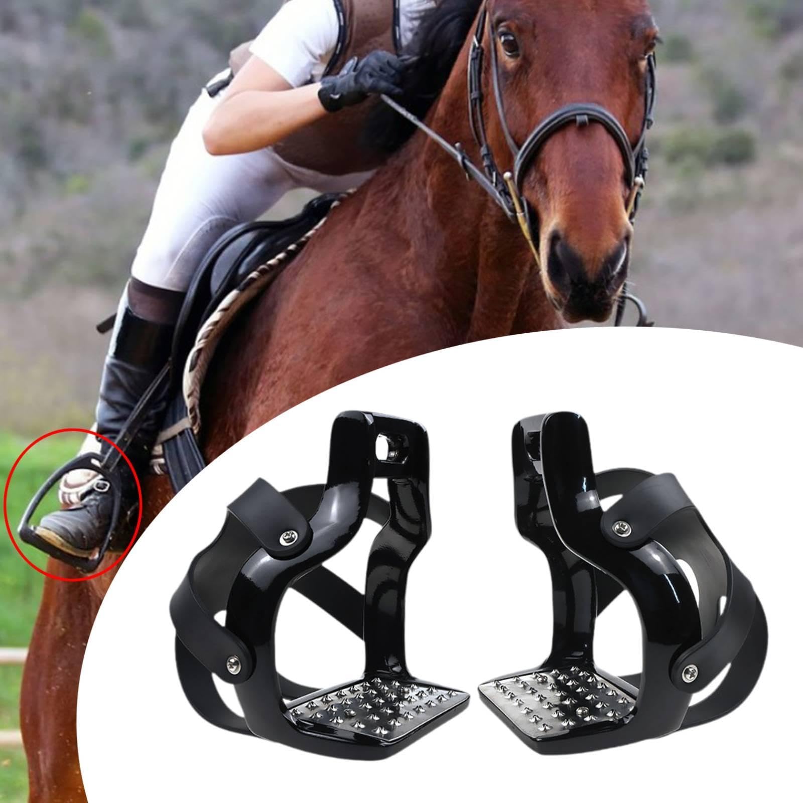 2 Piezas Estribos para Caballo para Montar Pedal Antideslizante Estructura en Aluminio Soporte Seguro Adecuado para Profesionales Y