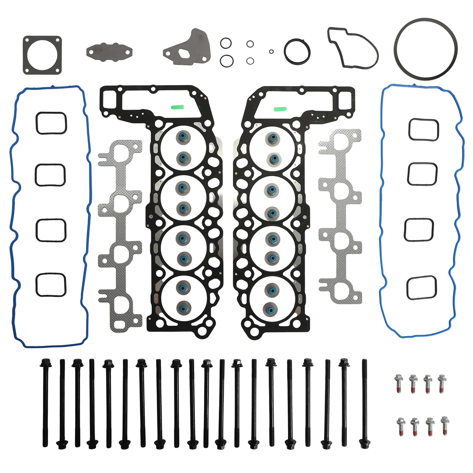 Domestic Gaskets Full Engine Gasket Set W/ Intake & Exhaust Valves For 99-03 Dodge Jeep 4.7L
