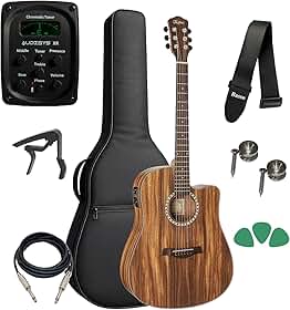 Kit Violão Elétrico Hofma Hmf280 Stnt Folk Capa Acessórios