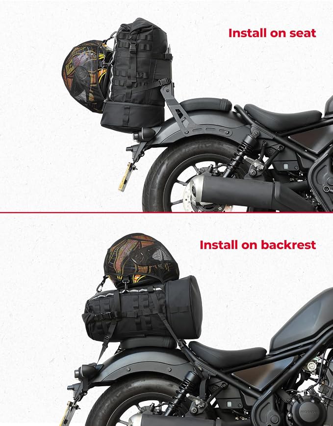 Bolsa trasera para moto KEMIMOTO 37L negra miniatura 7