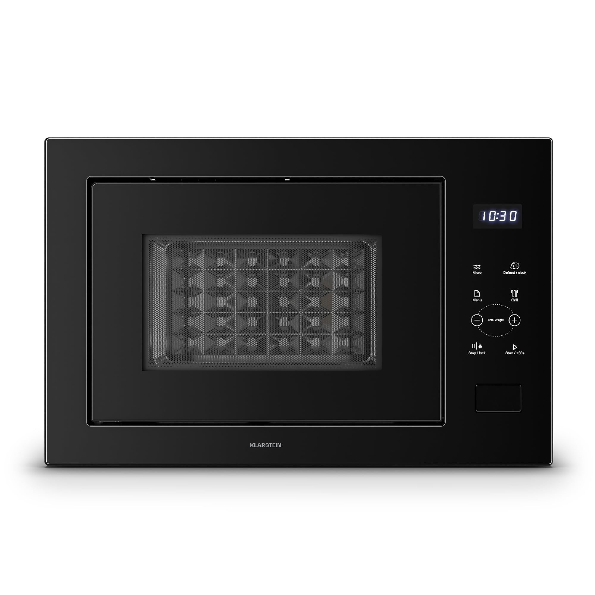 Klarstein Velaire Microonde da Incasso con Grill – 25L, 850W Microonde & 1200W Grill, 8 Programmi, Touch, Acciaio Inox, Forno Microonde Incasso, Nero