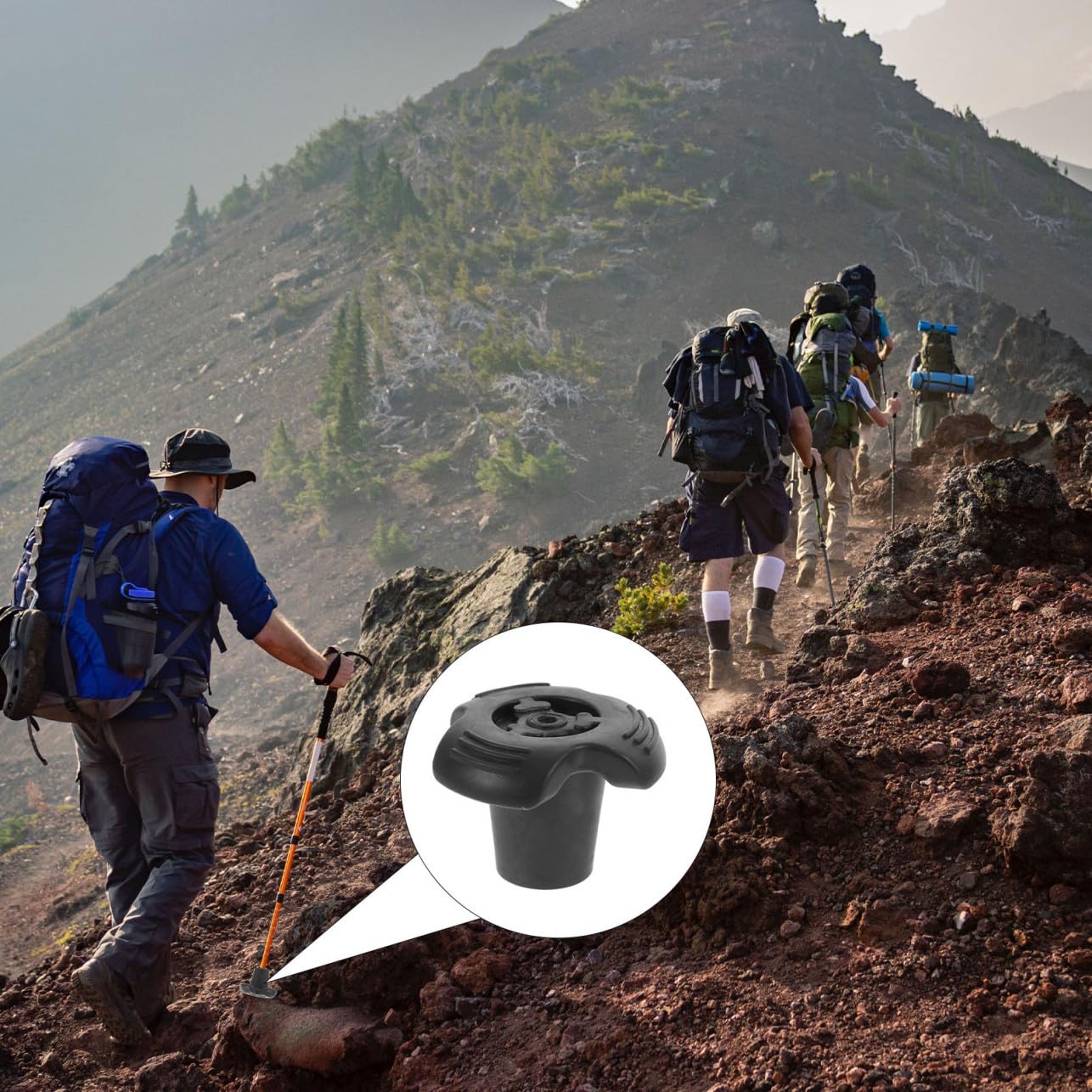ORFOFE 8 Pezzi Puntali in Gomma Antiscivolo per Bastoni da Trekking Copri Estremità Ricambio per Bastoni da Passeggio Accessori per Stampelle Protezione Piedi per Escursionismo e Attività